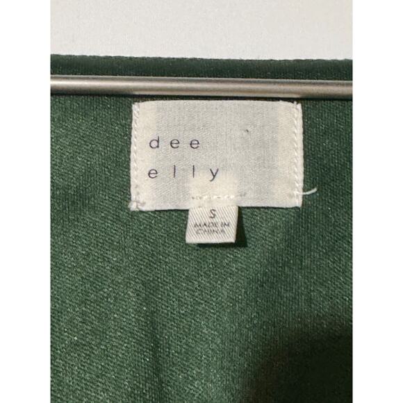 Dee Elly Womens Small Green Ditsy Floral Sweetheart Neckline Puff Sleeve Dress - Picture 6 of 10